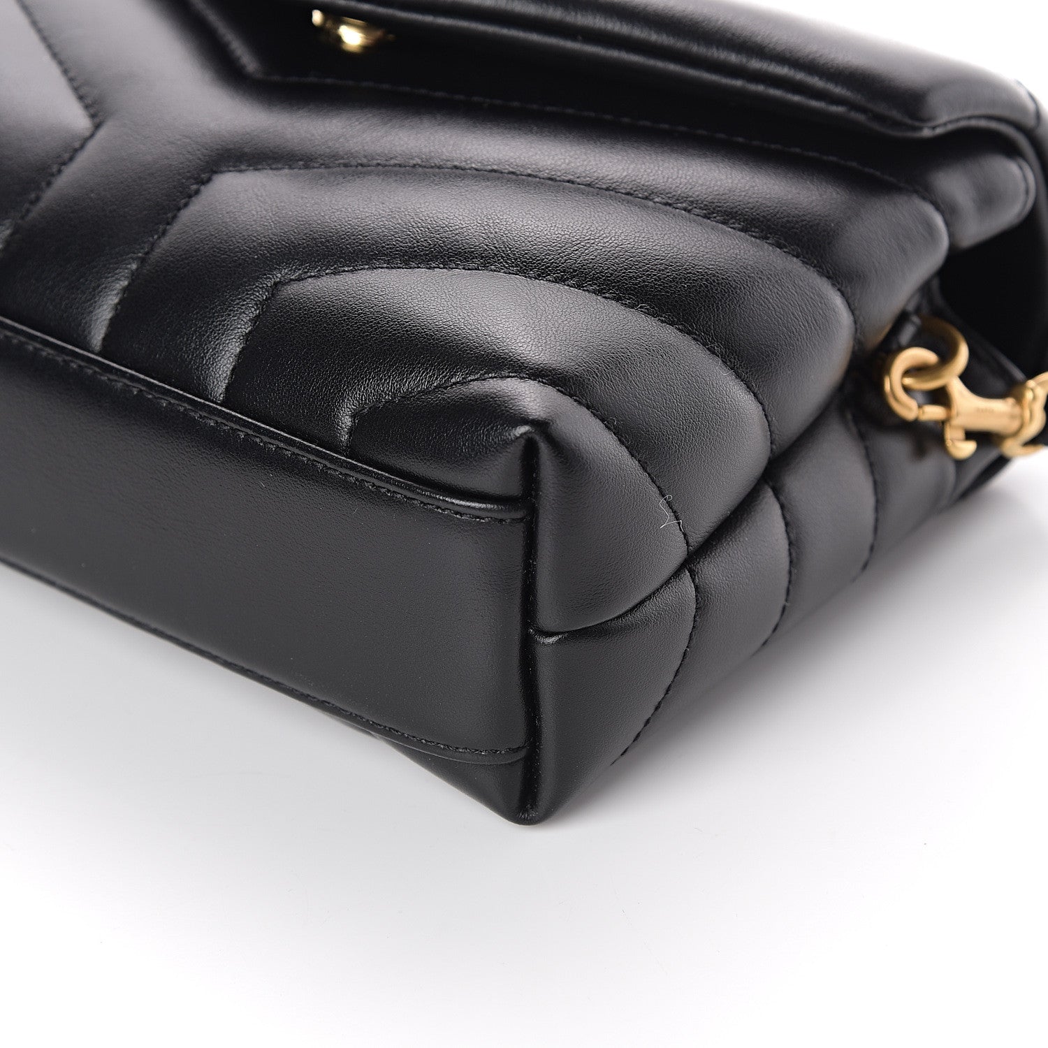 Saint Laurent Calfskin Y Quilted Monogram Toy Loulou Crossbody Bag Black 7 of 7
