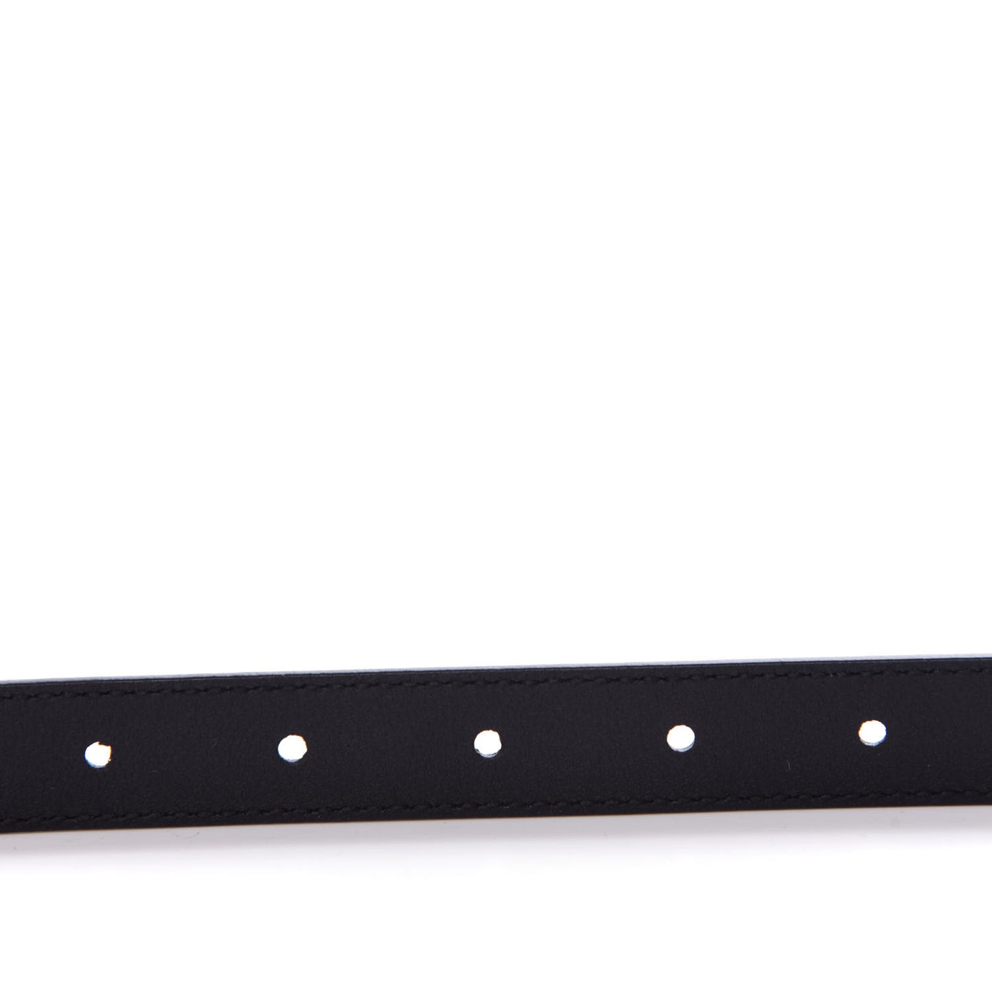 Moon Calfskin Pearl Double G 20mm Belt 80 32 Black Cream