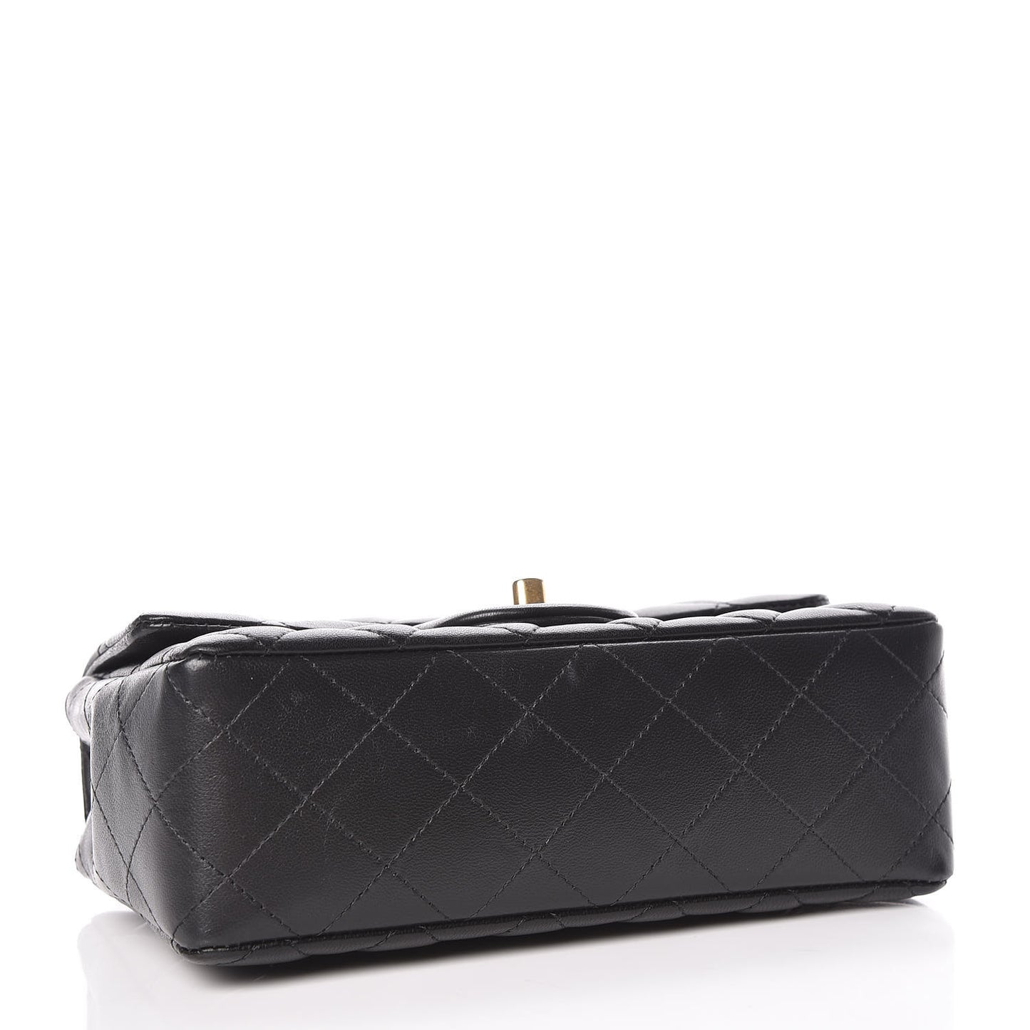 Lambskin Quilted Mini Rectangular Flap Black