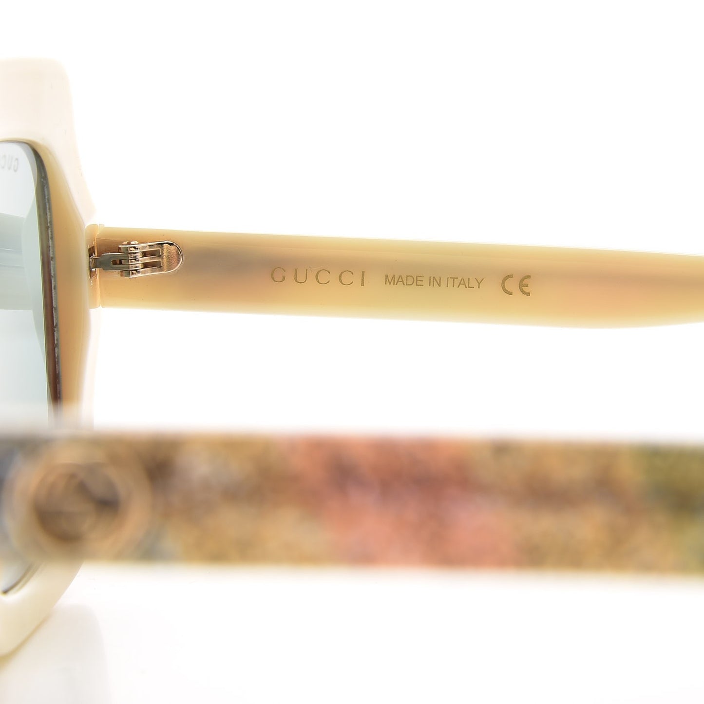 Square Frame Stripe Glitter GG0328S Sunglasses Ivory Multicolor