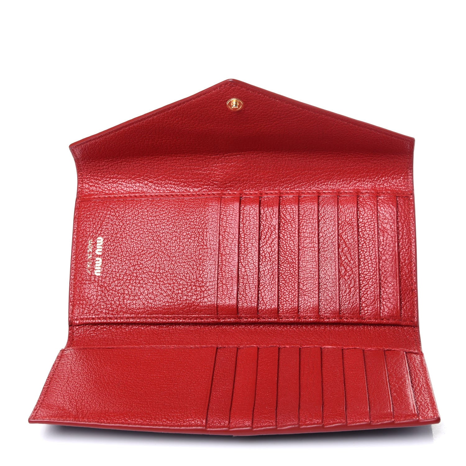 Miu Miu Goatskin Madras Love Envelope Wallet Black 5 of 9