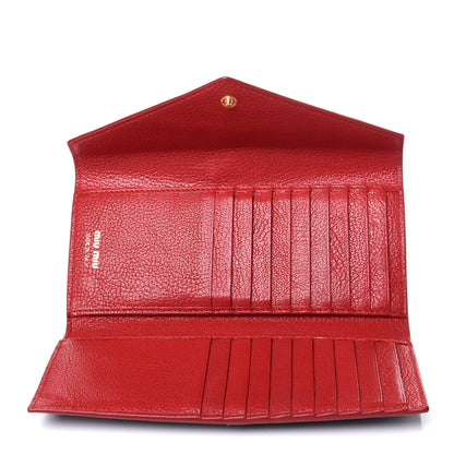 Miu Miu Goatskin Madras Love Envelope Wallet Black 5 of 9