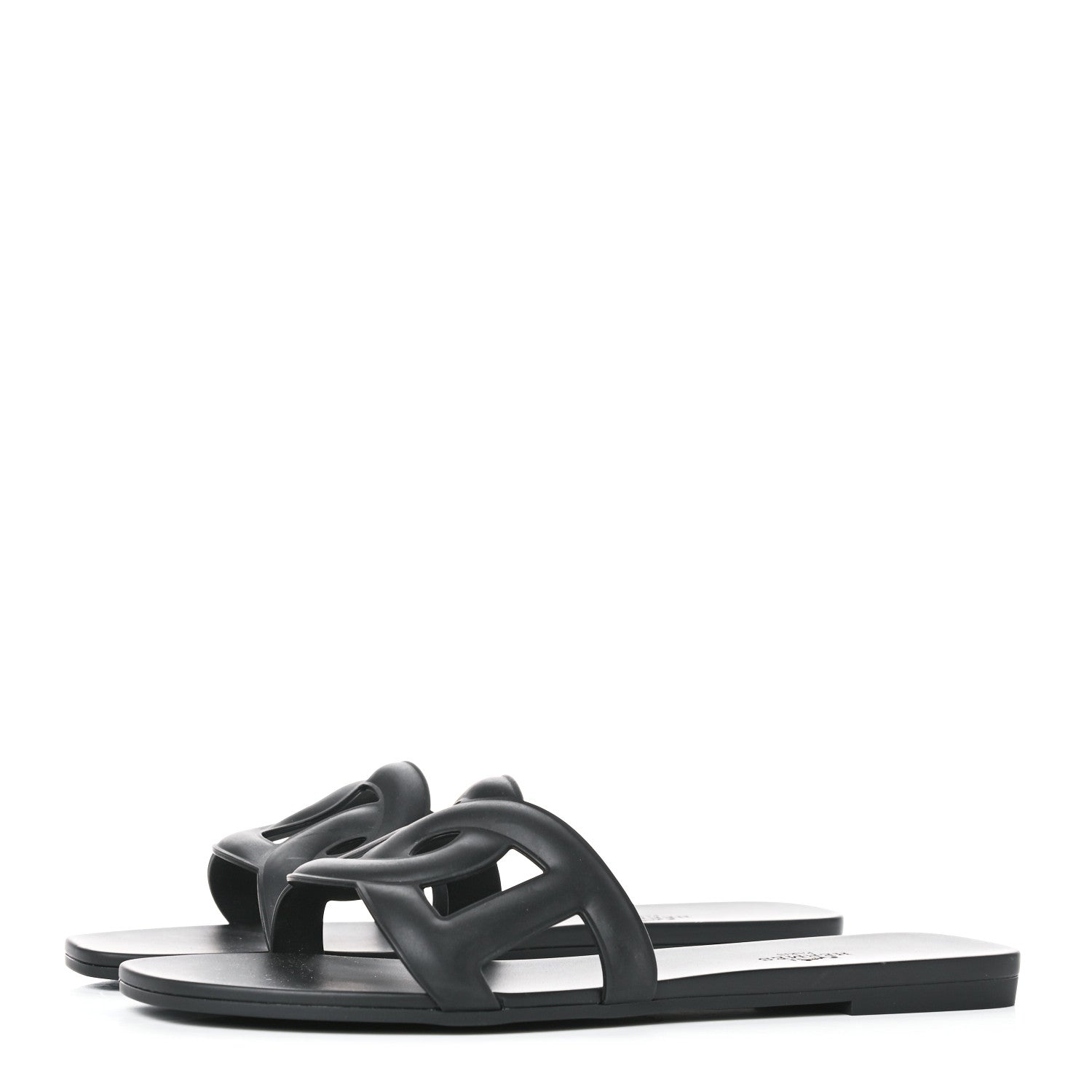 Hermes Rubber Aloha Sandals 40 Black 3 of 10