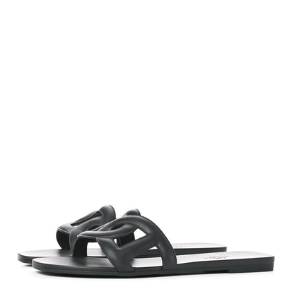 Hermes Rubber Aloha Sandals 40 Black 3 of 10