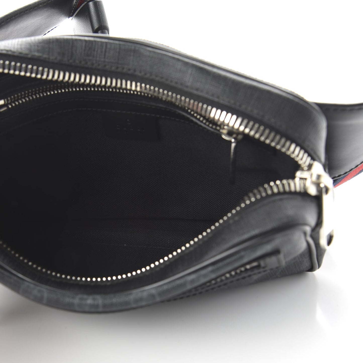 Soft GG Supreme Monogram Web Belt Bag Black Grey