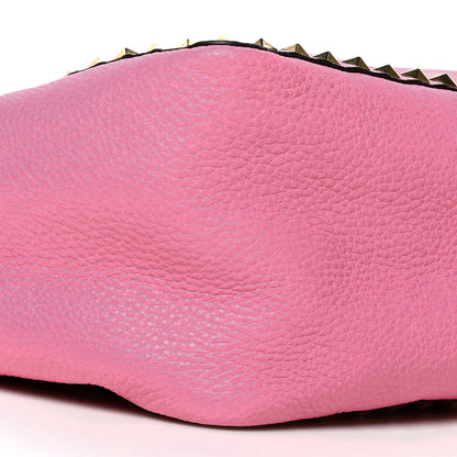 Valentino Garavani Grained Calfskin Medium Rockstud Reversible Tote Army Green Pink 15 of 16