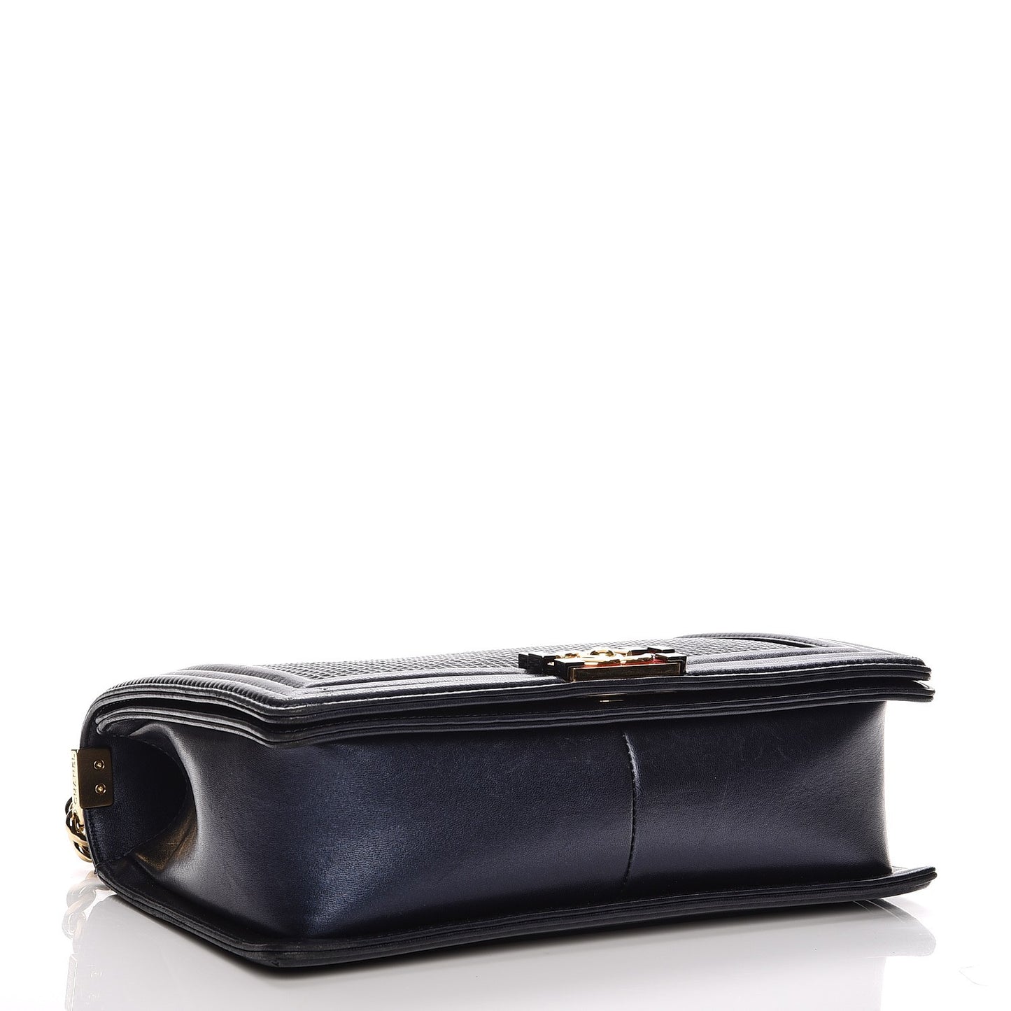 Lambskin Embossed New Medium Boy Cube Flap Navy