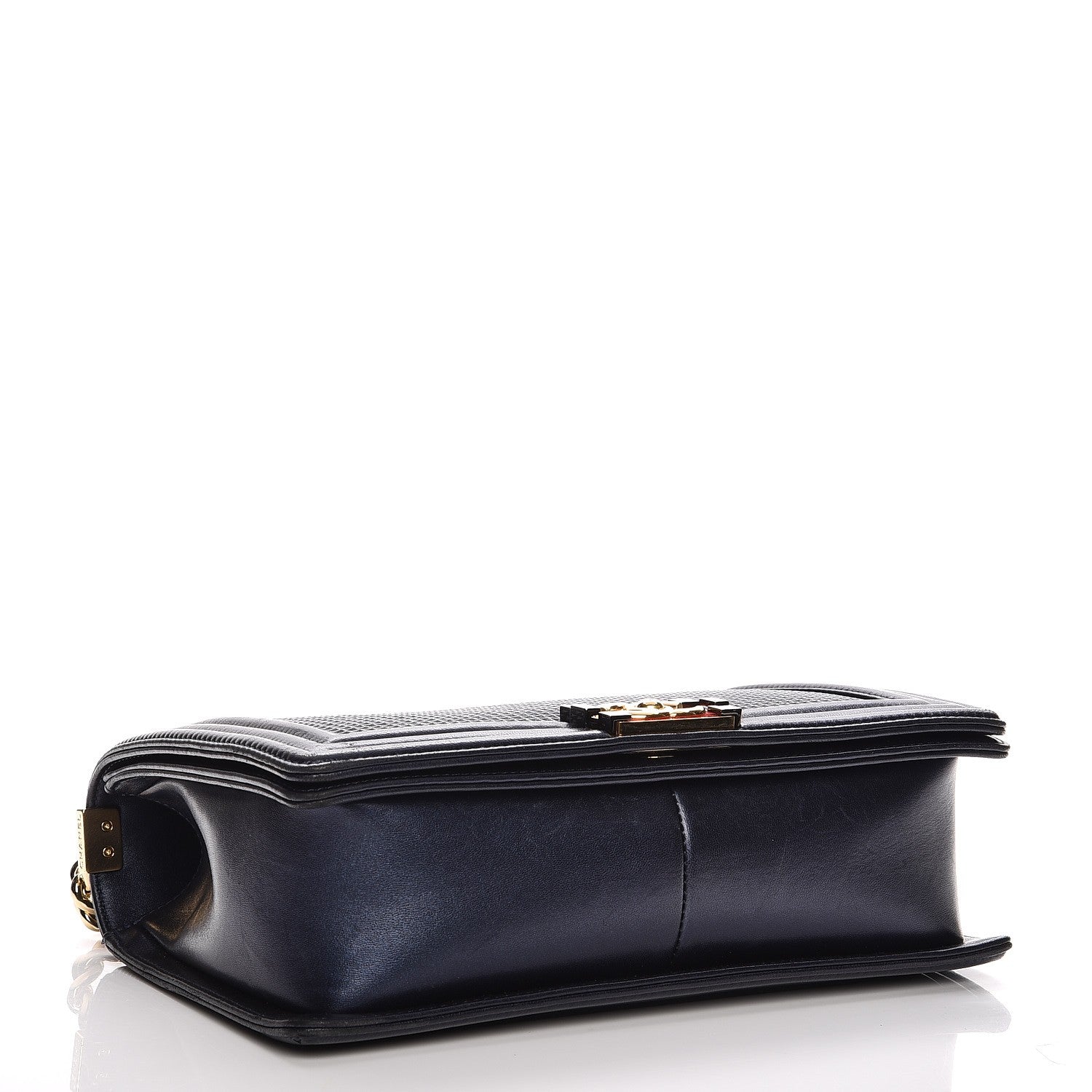 Chanel Lambskin Embossed New Medium Boy Cube Flap Navy 4 of 14