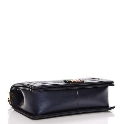 Chanel Lambskin Embossed New Medium Boy Cube Flap Navy 4 of 14