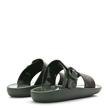 Louis Vuitton Monogram Sunbath Flat Mule Sandals 35 Kaki 4 of 7