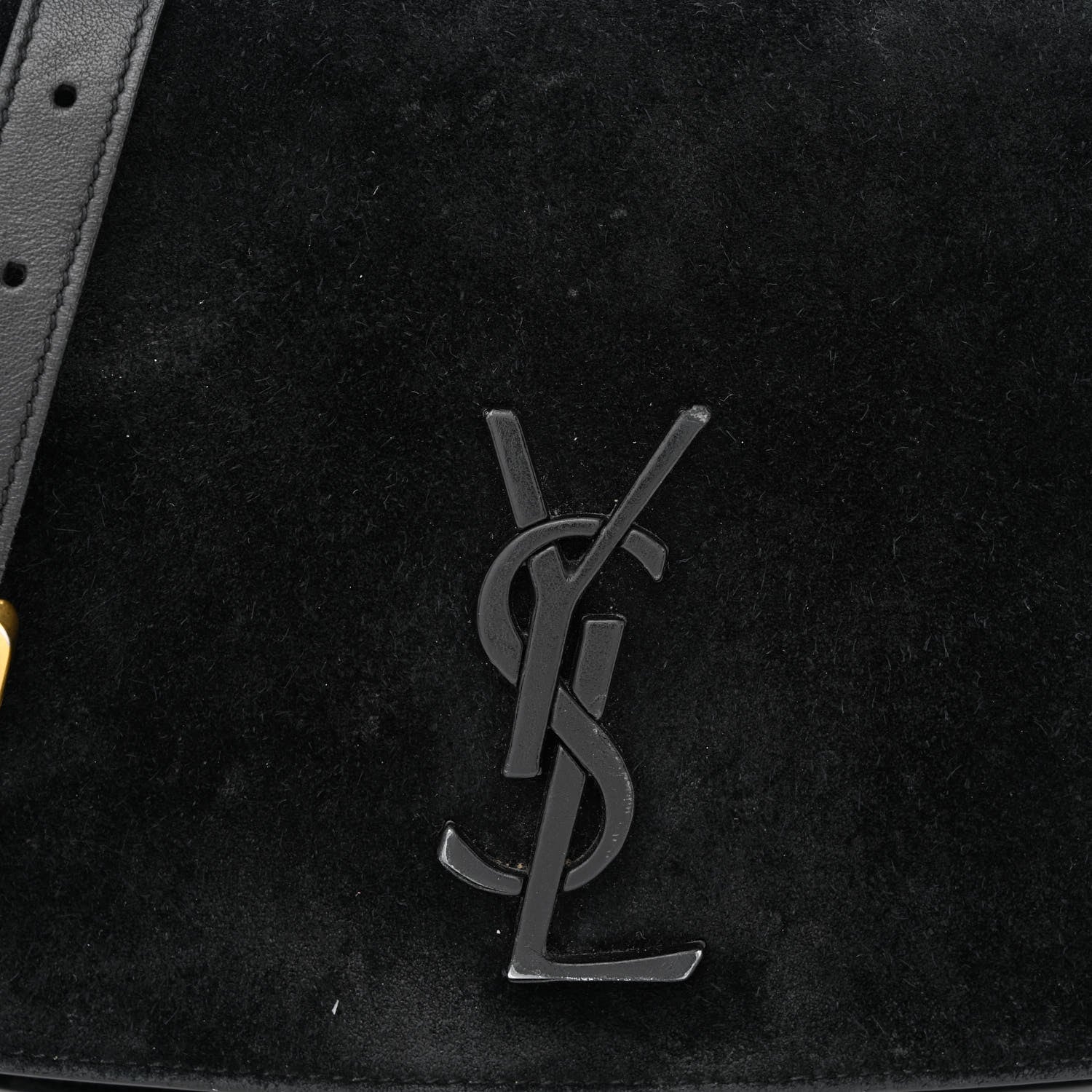 Saint Laurent Suede Small Spontini Saddle Bag Black 8 of 12