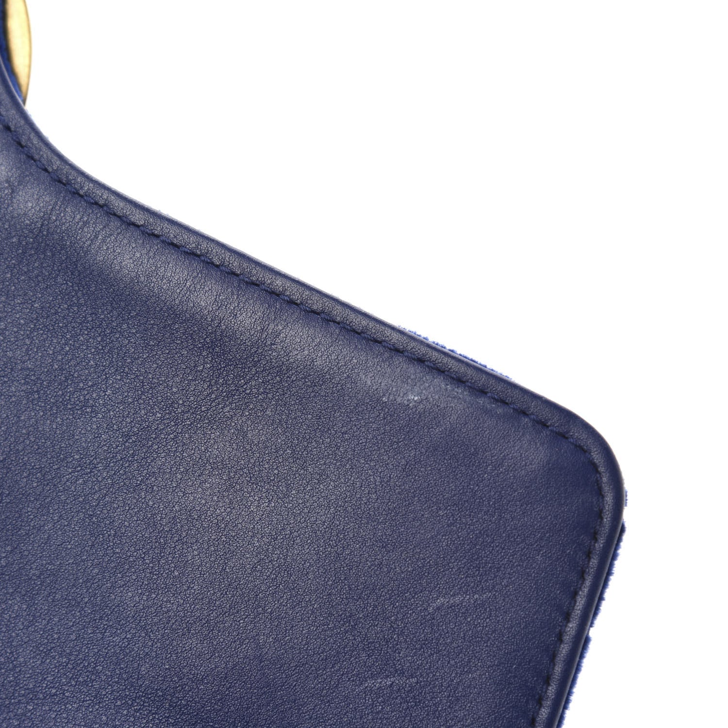 Gucci Velvet Matelasse Medium GG Marmont Shoulder Bag Cobalt Blue 9 of 13