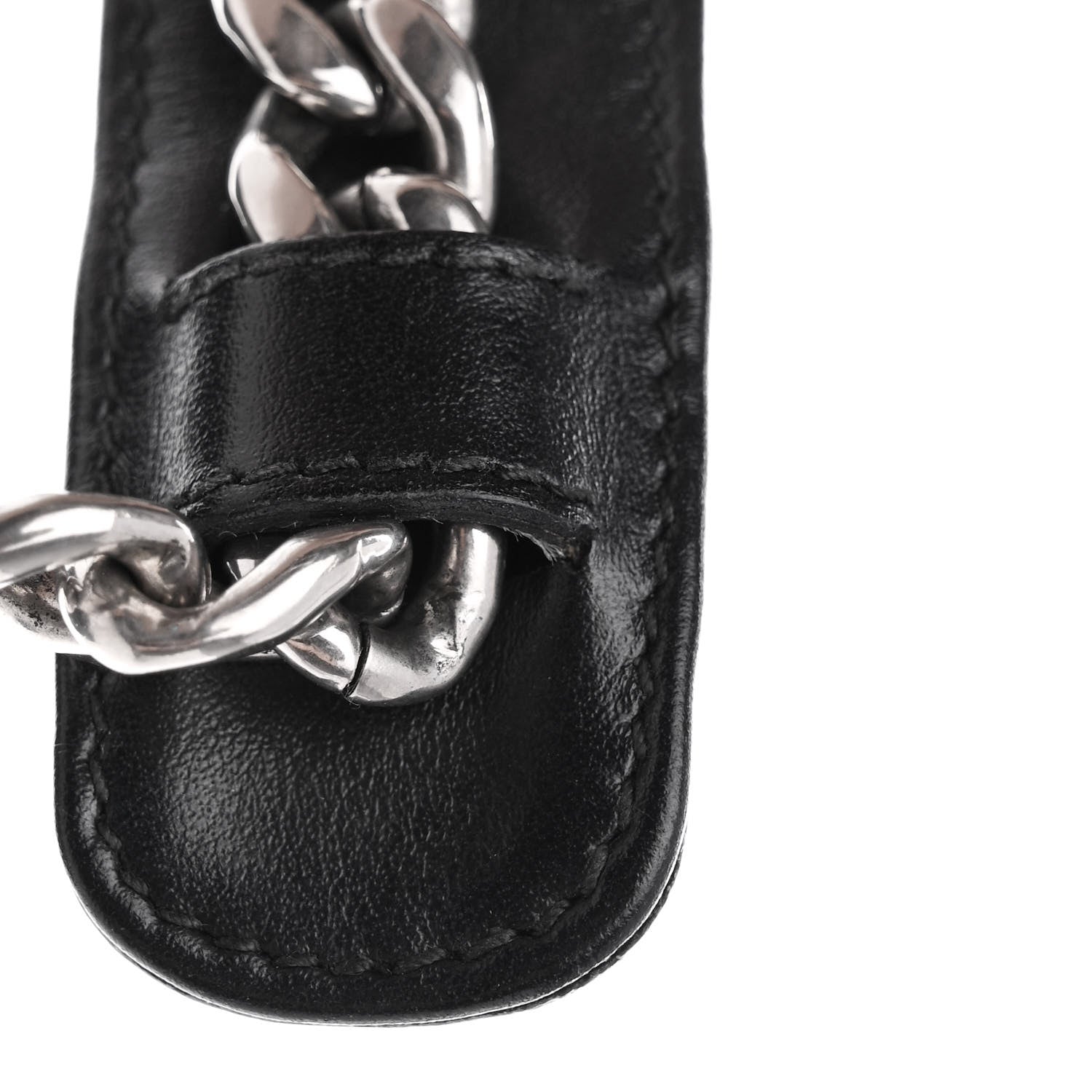Prada Soft Calfskin Impunture Diagramme Small Chain Flap Shoulder Bag Black 13 of 13