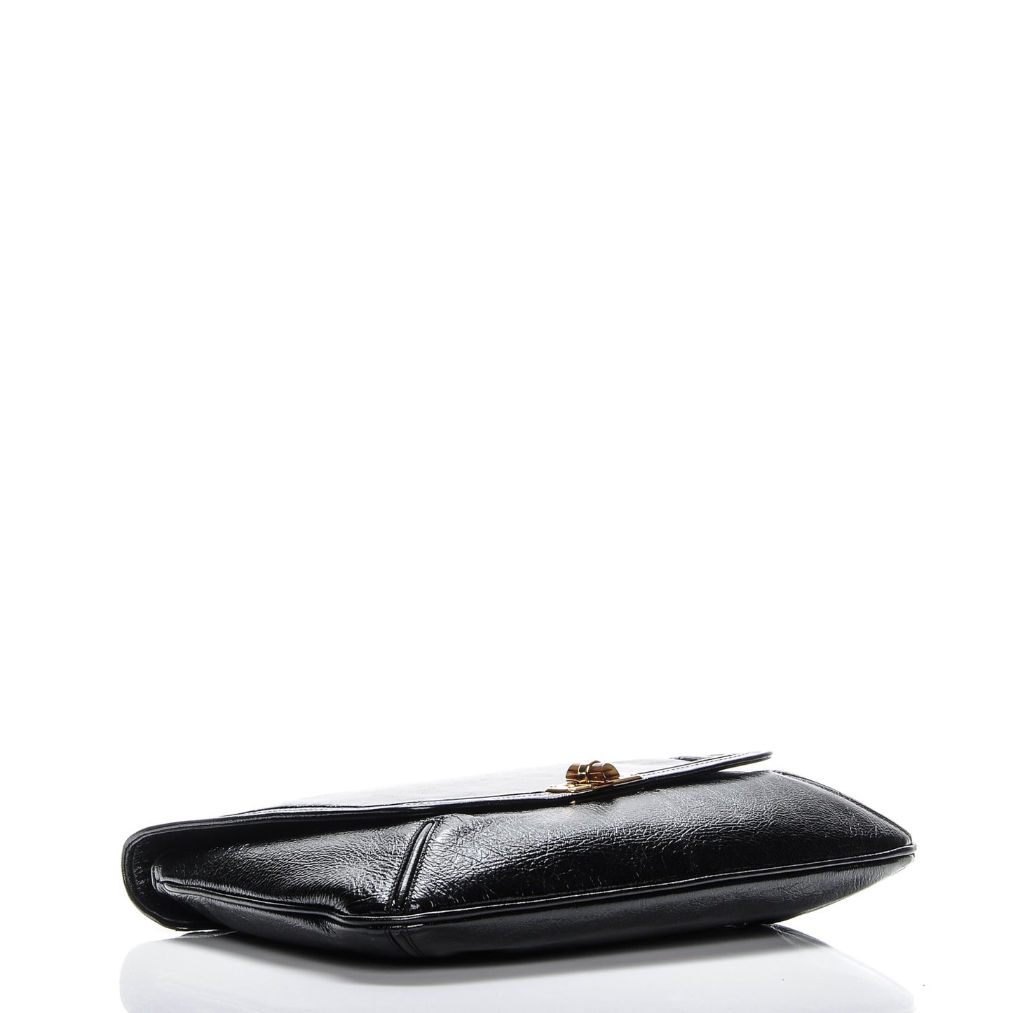 Patent Chain Shoulder Bag Black