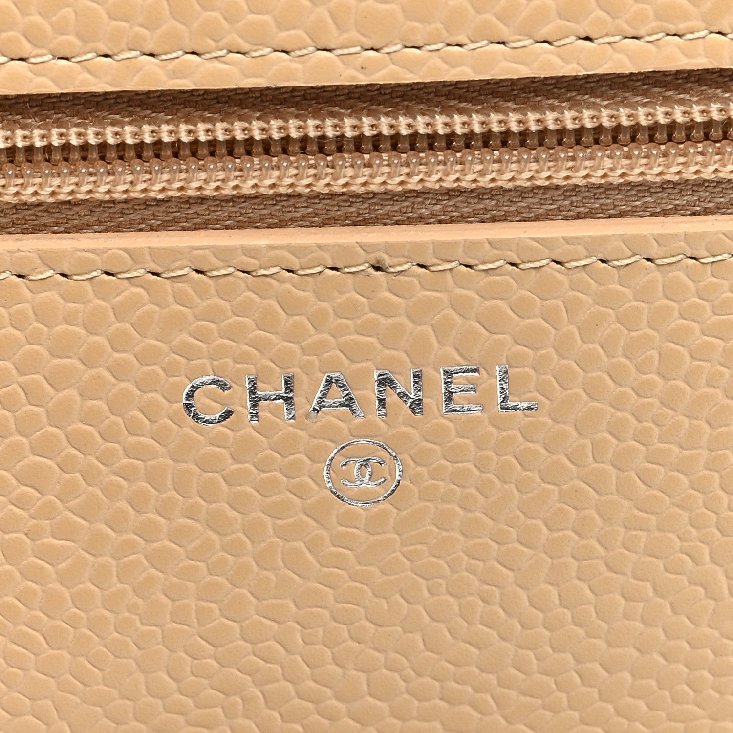 Chanel Caviar Quilted Wallet On Chain WOC Beige 6 of 10
