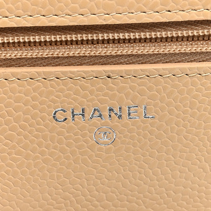 Chanel Caviar Quilted Wallet On Chain WOC Beige 6 of 10
