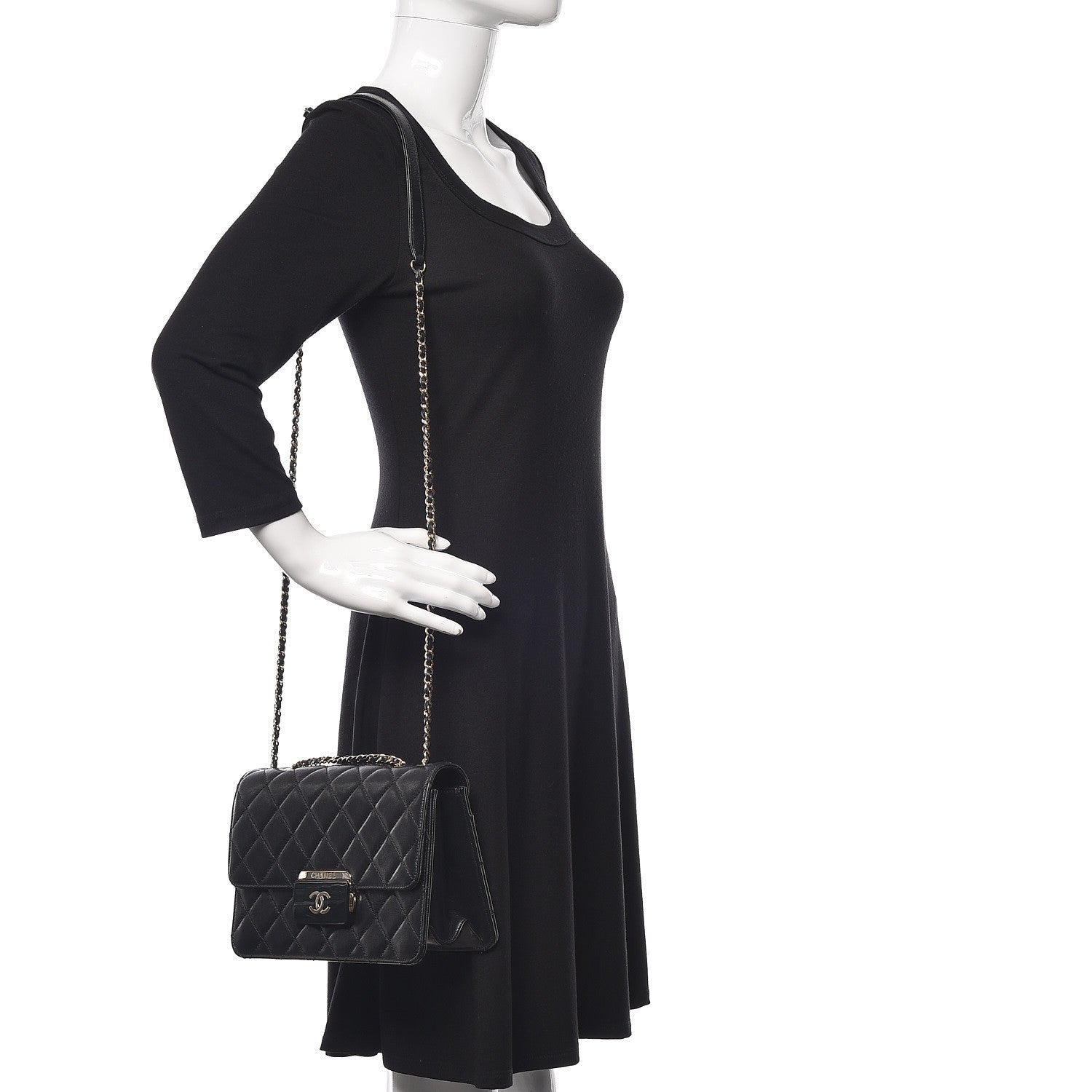 Chanel Sheepskin Quilted Beauty Lock Flap Black 3 of 13