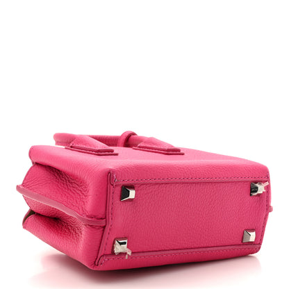 MCM Grained Calfskin X-Mini Milla Tote Beetroot Pink 4 of 10