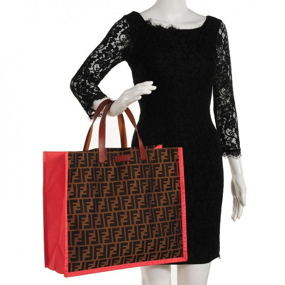 Fendi Nylon Zucca Shopping Tote Red 2 of 20