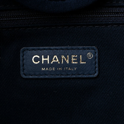 Chanel Mixed Fibers Calfskin Medium Deauville Tote Navy Blue 6 of 11