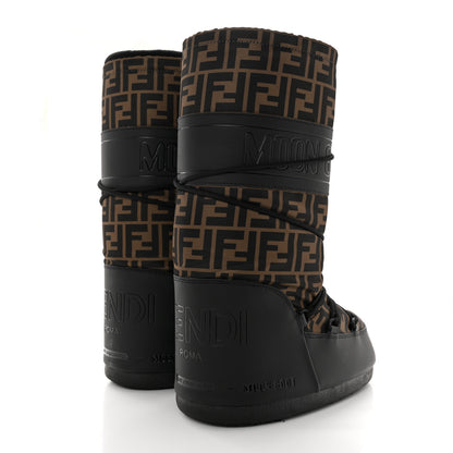 Fendi Nylon Rubber FF Moon Boots 39 Tobacco Black 4 of 13