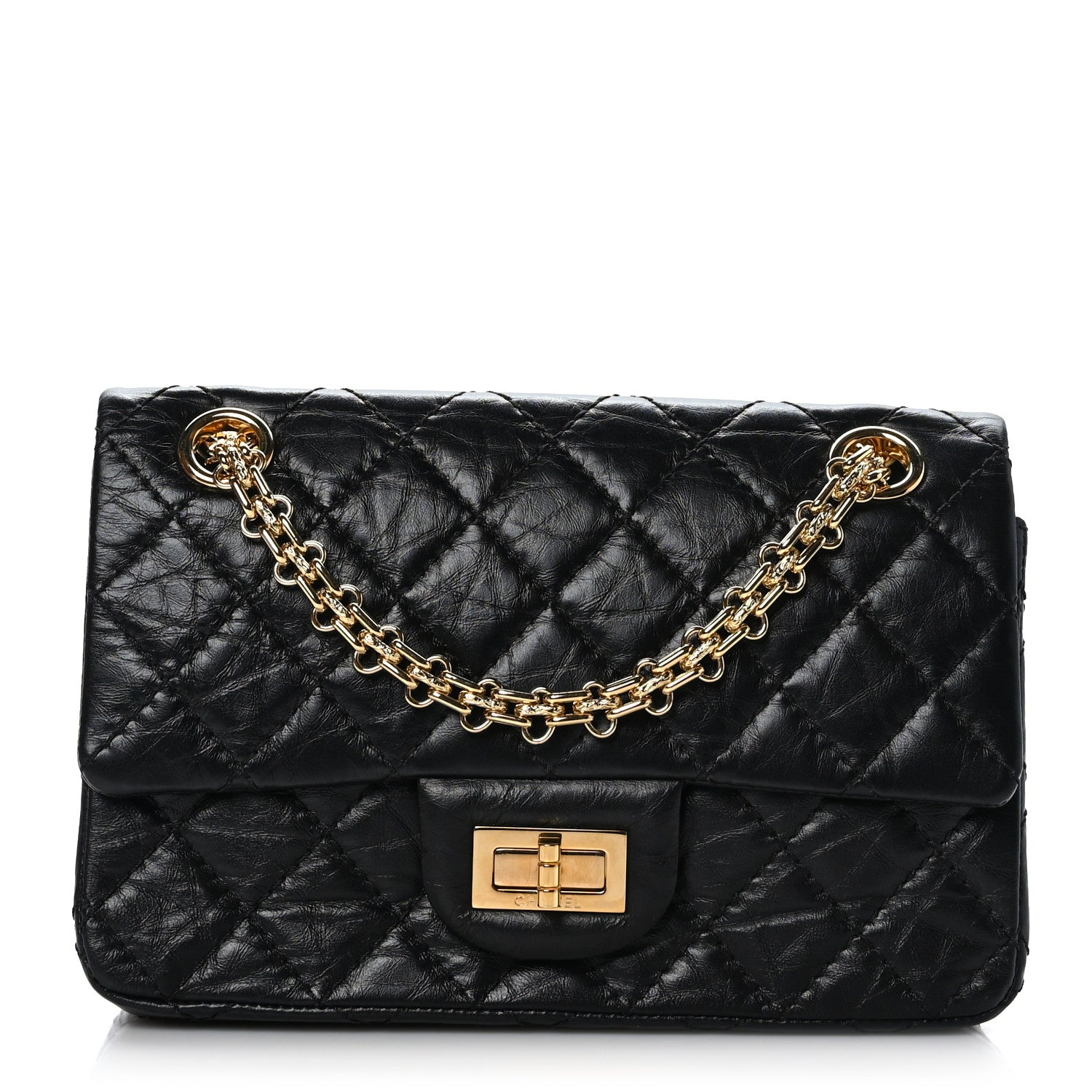 Chanel Aged Calfskin Quilted 2.55 Reissue Mini Flap Black 1 of 9
