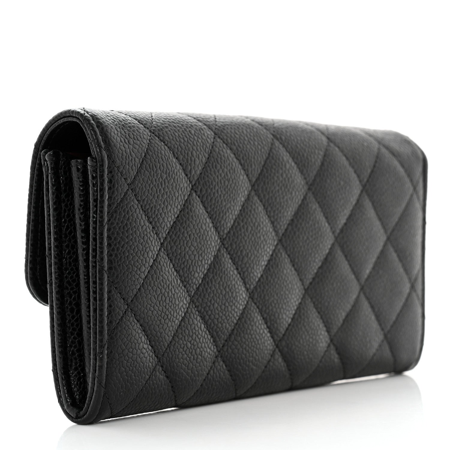 Chanel Caviar Quilted Large Gusset Flap Wallet Black 3 of 10