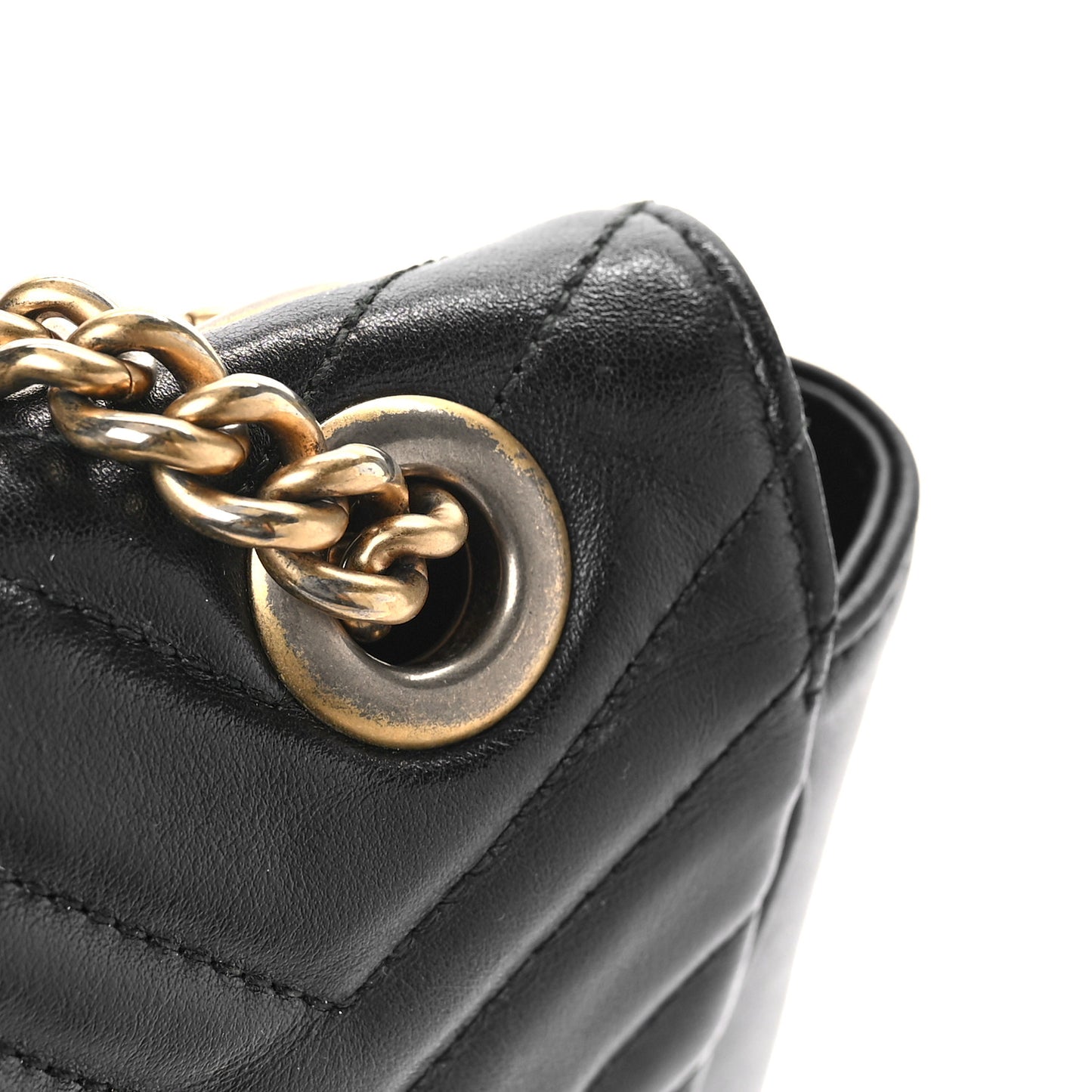 Calfskin Matelasse Large GG Marmont Shoulder Bag Black