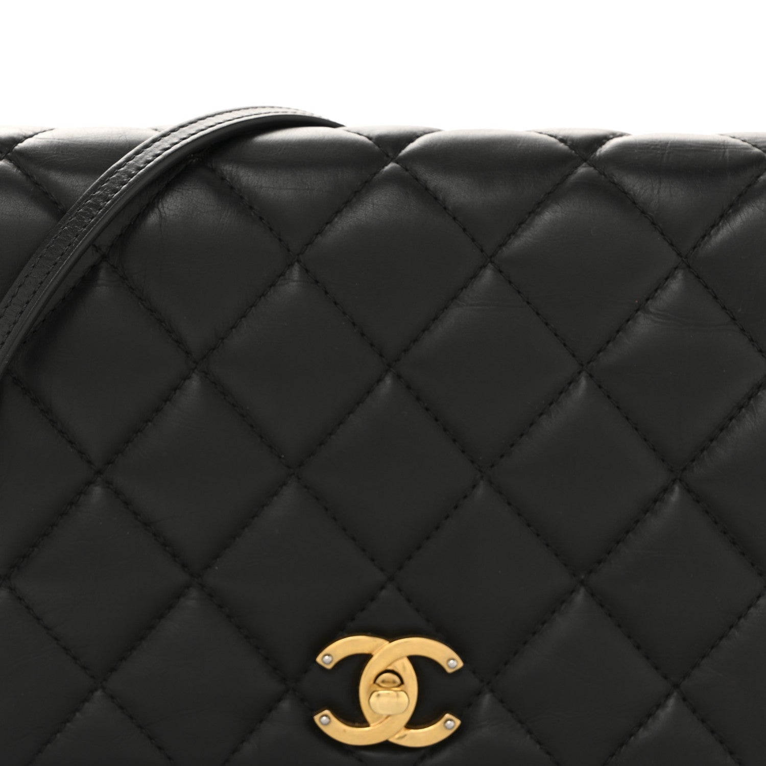 Chanel Calfskin Quilted Nailed CC Flap Bag Black 8 of 10