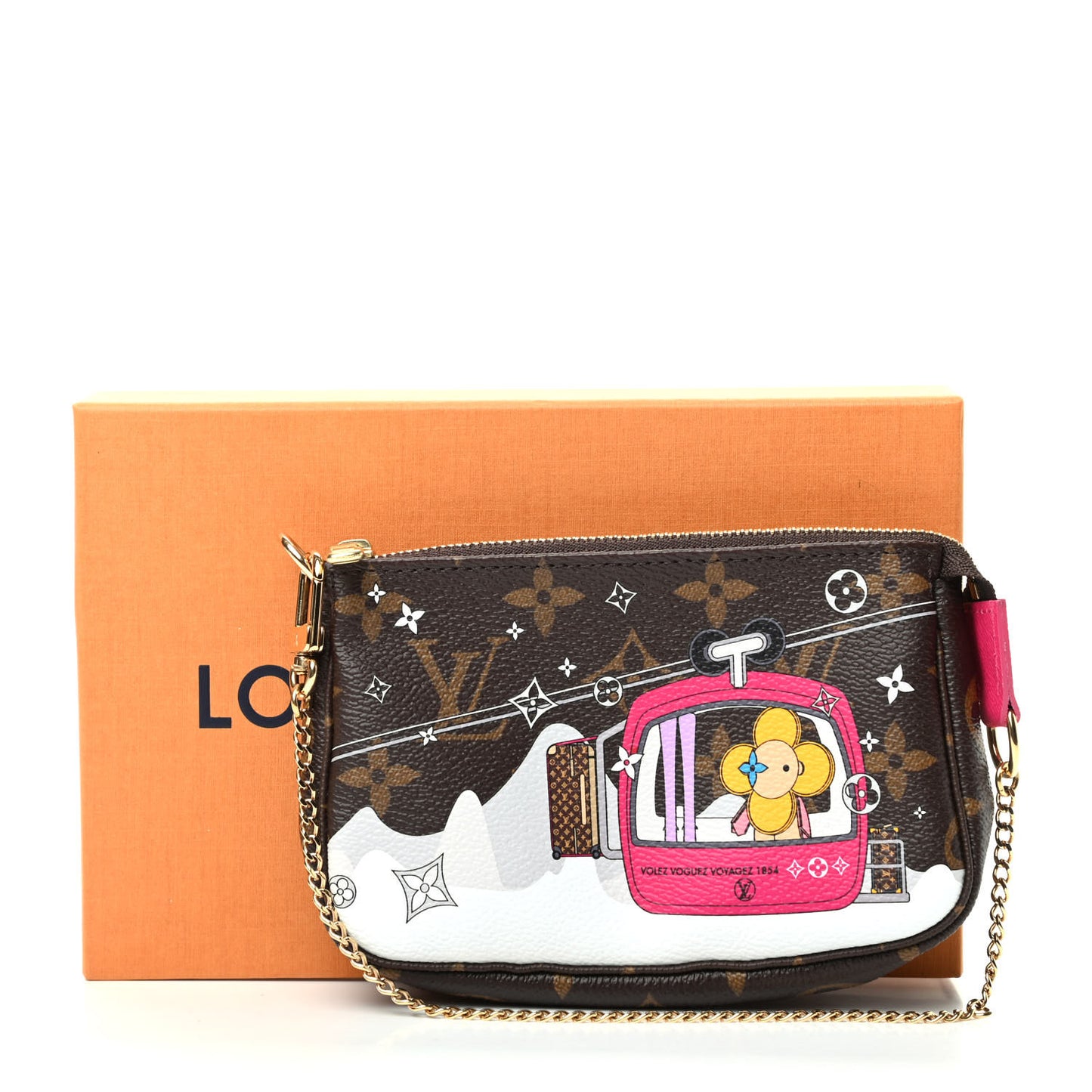 Monogram 2019 Christmas Animation Mini Courchevel Pochette Accessories Fuchsia