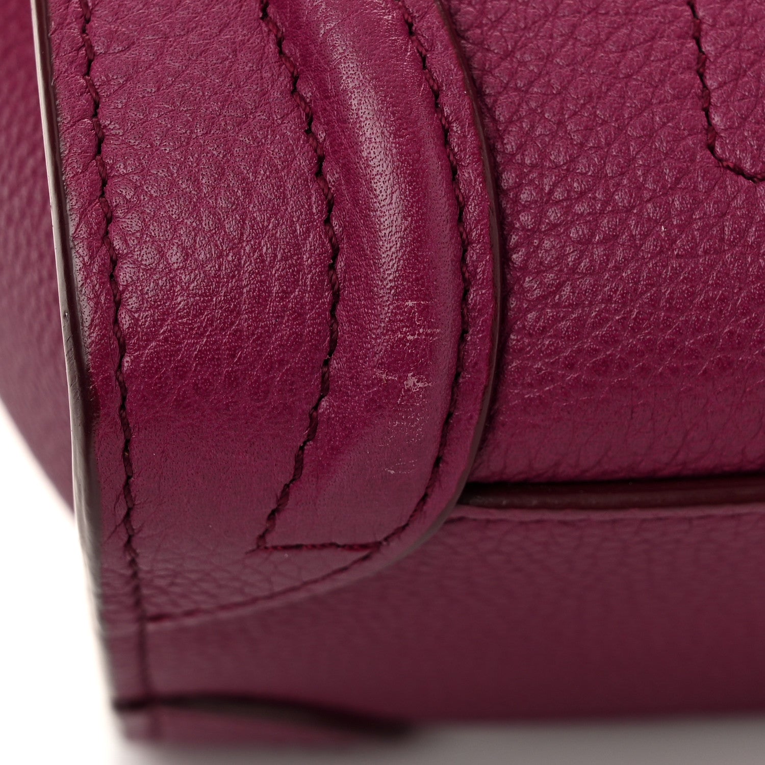 Celine Drummed Calfskin Nano Luggage Plum 10 of 12