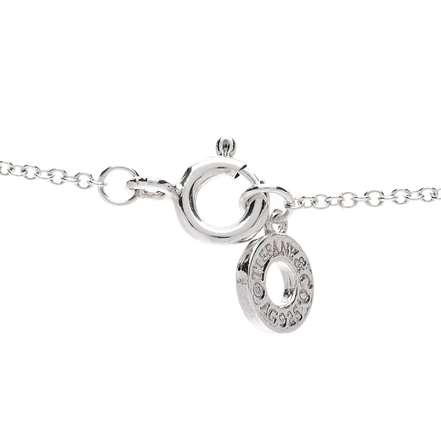 Tiffany Sterling Silver 1837 Double Interlocking Drop Pendant Necklace 6 of 7