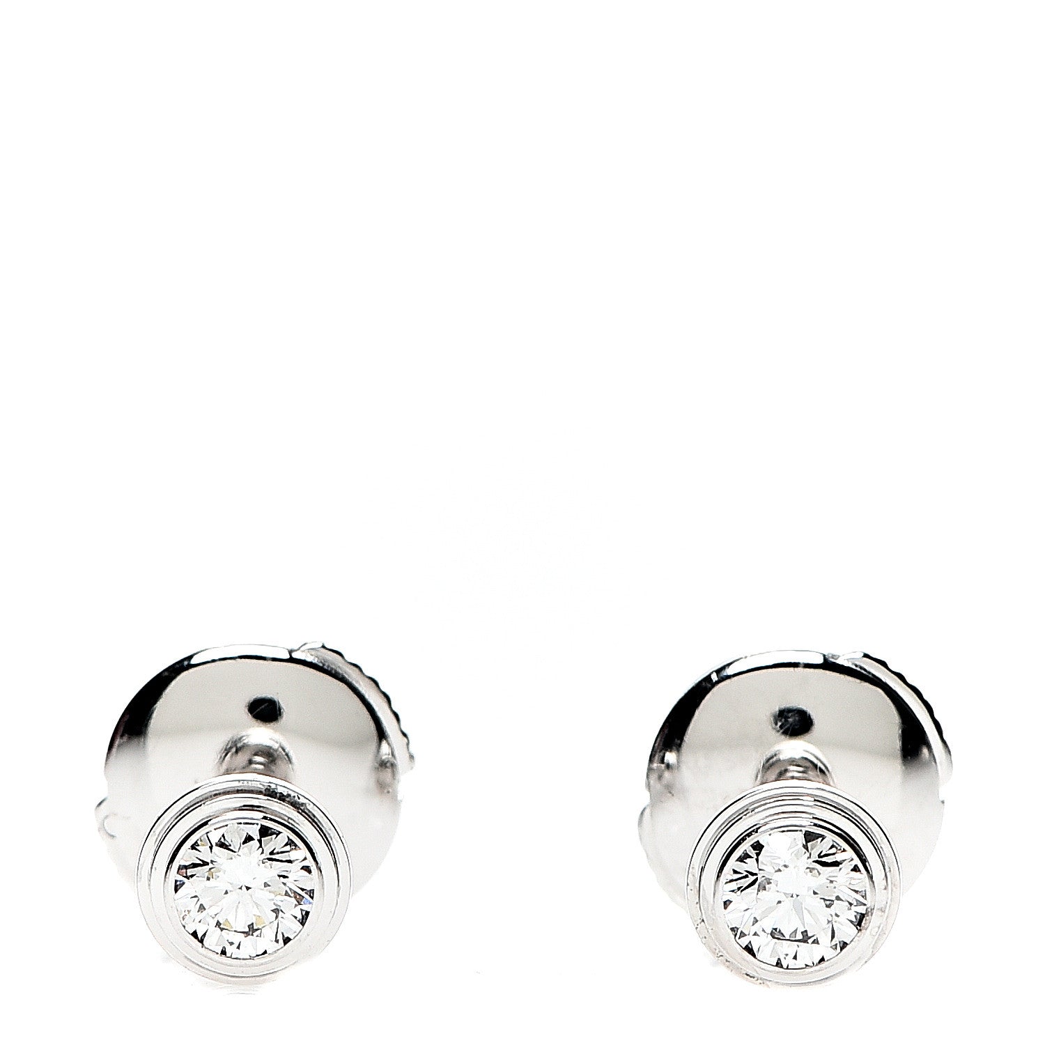 Cartier 18K White Gold Diamond MM D'Amour Earrings 1 of 6