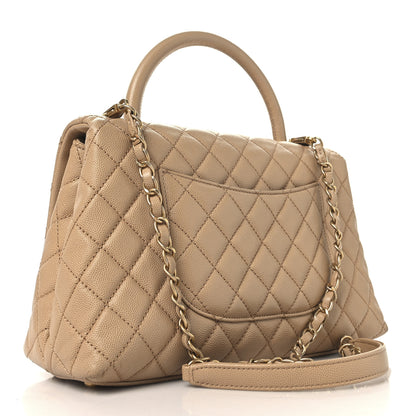 Chanel Caviar Quilted Small Coco Handle Flap Beige 2 of 11