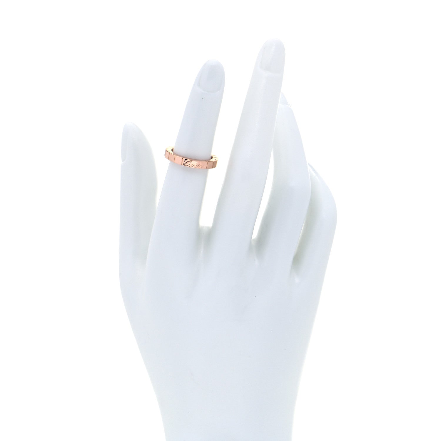 Cartier 18K Pink Gold 3mm Lanieres Ring 48 4.5 2 of 6