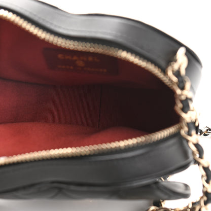 Chanel Lambskin Quilted CC In Love Heart Clutch With Chain Black 5 of 12