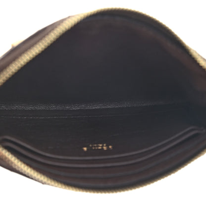 Celine Calfskin Quilted C Charm Coin Card Pouch Brown 5 of 9