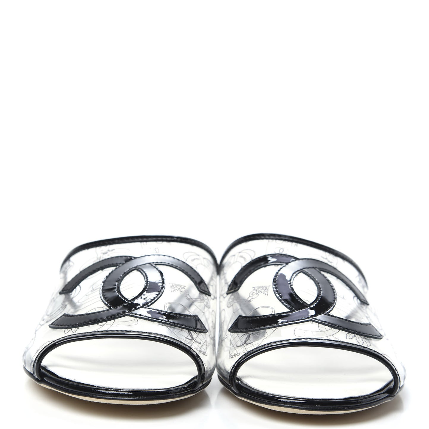 Patent PVC CC Sandal Mule 39 Black