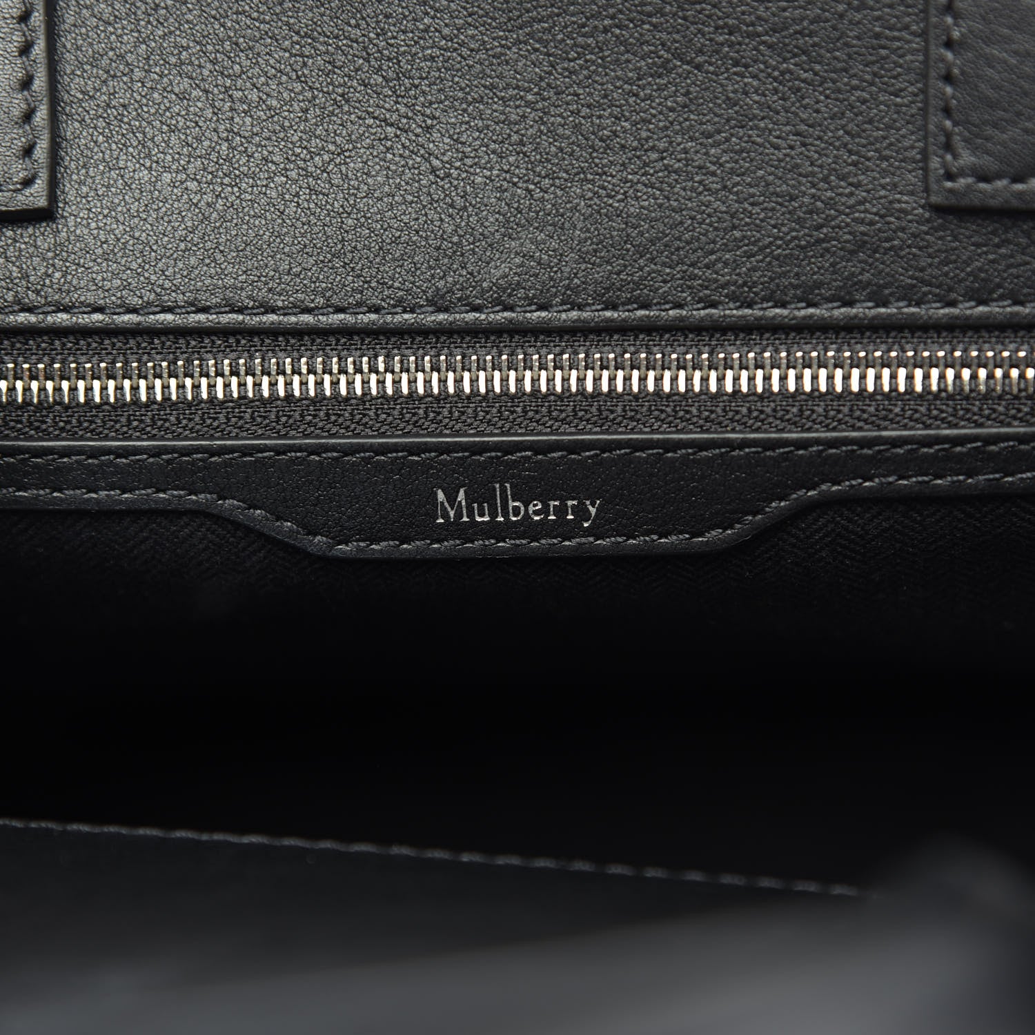 Mulberry Grained Calfskin Small Belted Bayswater Tote Black 6 of 9