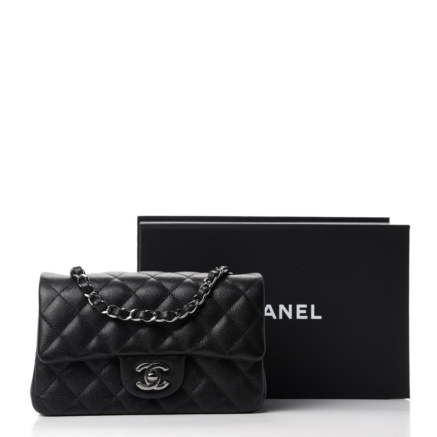 Caviar Quilted Mini Rectangular Flap Black