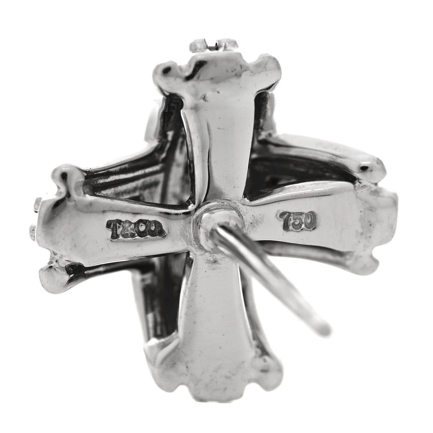 18K White Gold Diamond Signature X Earrings