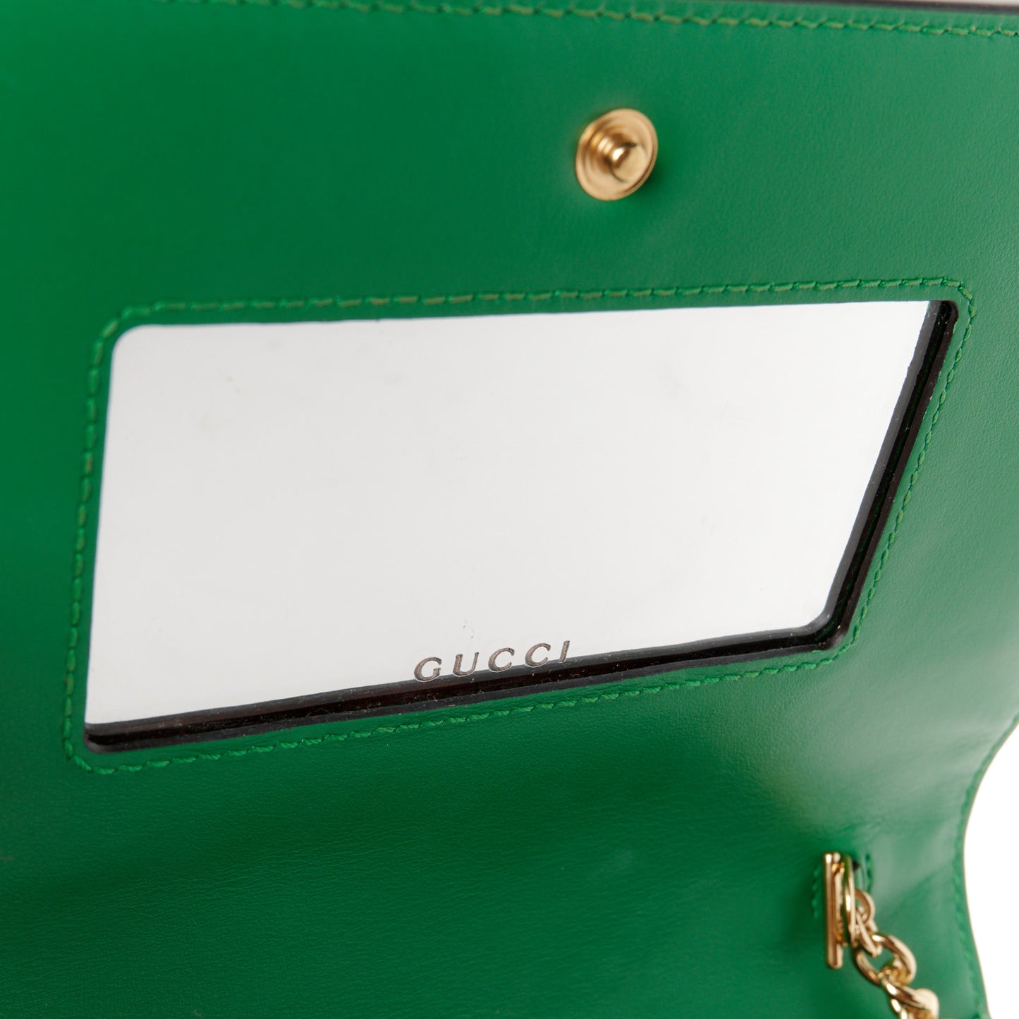Calfskin GG Matelasse Chain Wallet Spring Green