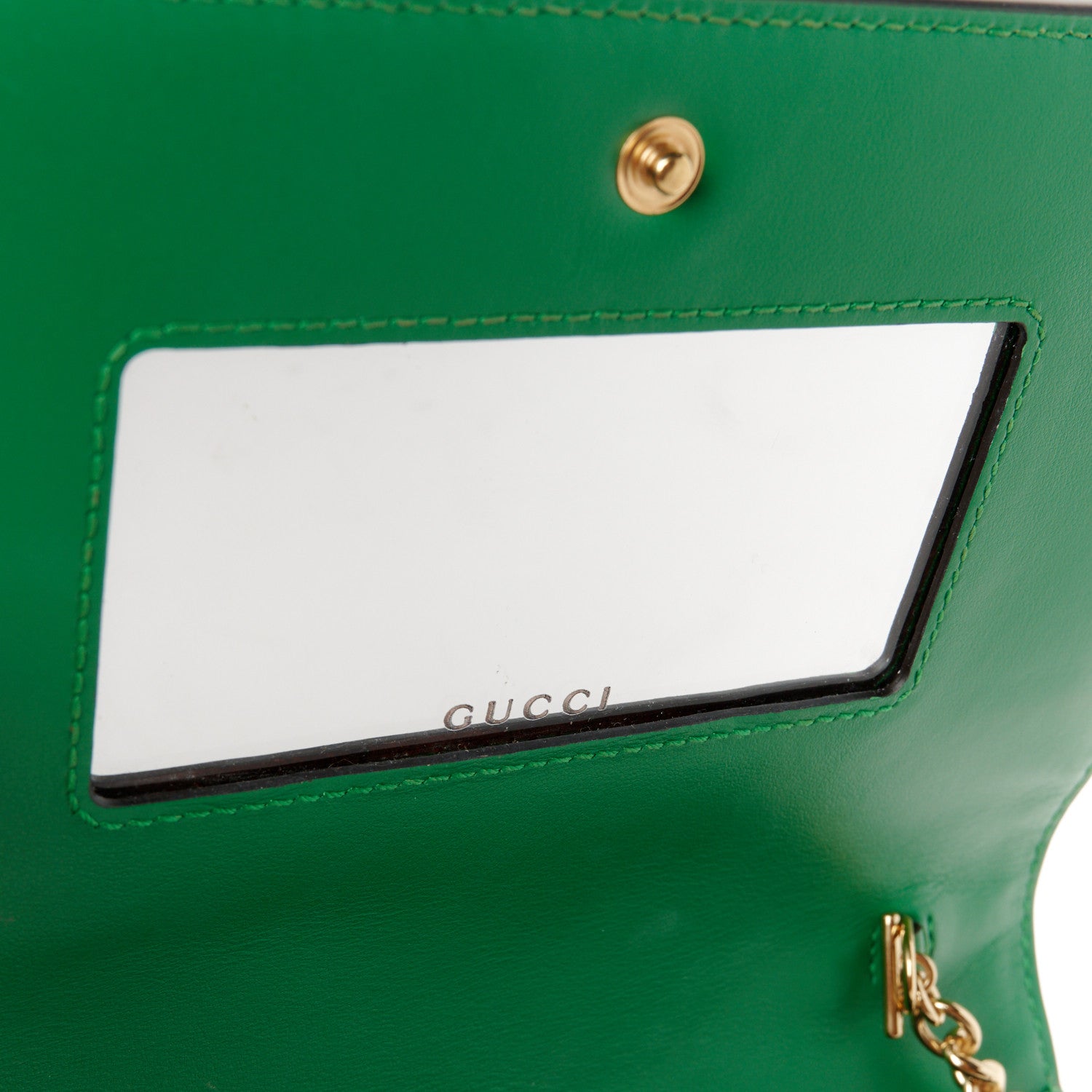 Gucci Calfskin GG Matelasse Chain Wallet Spring Green 6 of 11