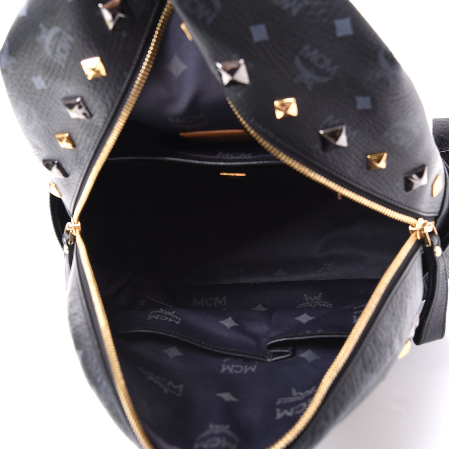 MCM Visetos Studded Medium Stark M Backpack Black 4 of 11