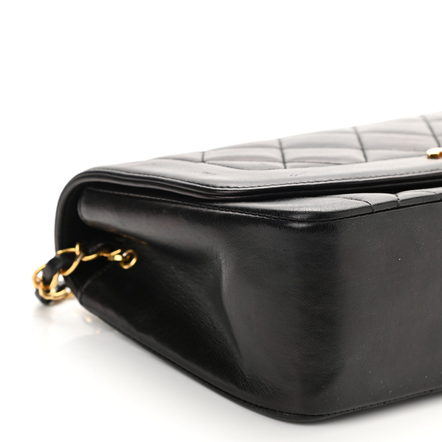 Lambskin Quilted Small Single Flap Black