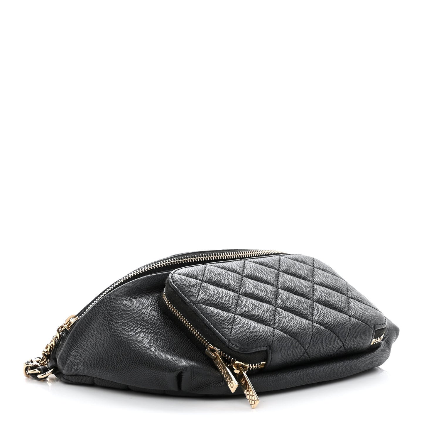 Caviar Quilted Business Affinity Waist Belt Bag Black
