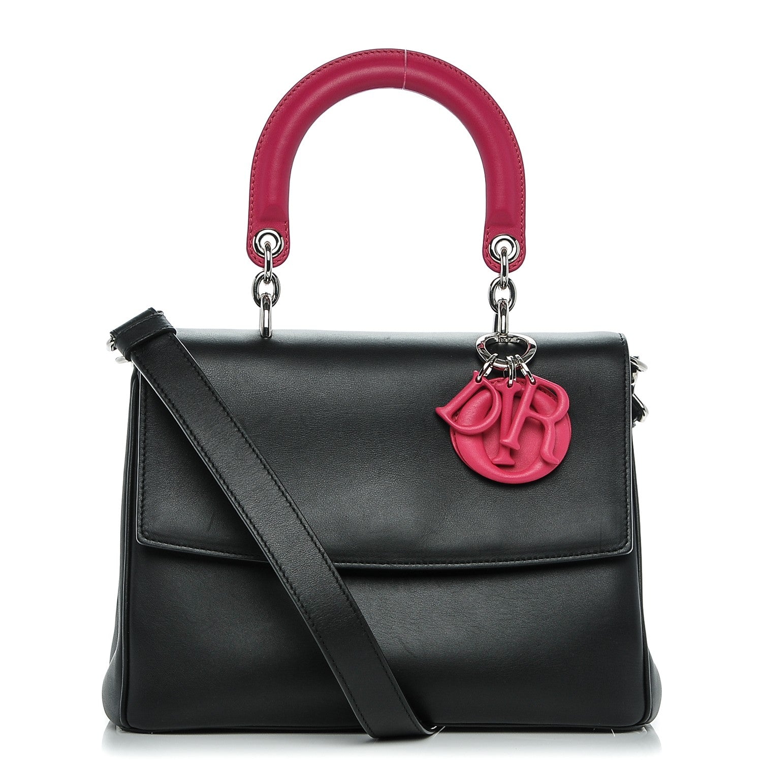 Christian Dior Smooth Calfskin Small Bi-Color Be Dior Flap Black Pink 1 of 7