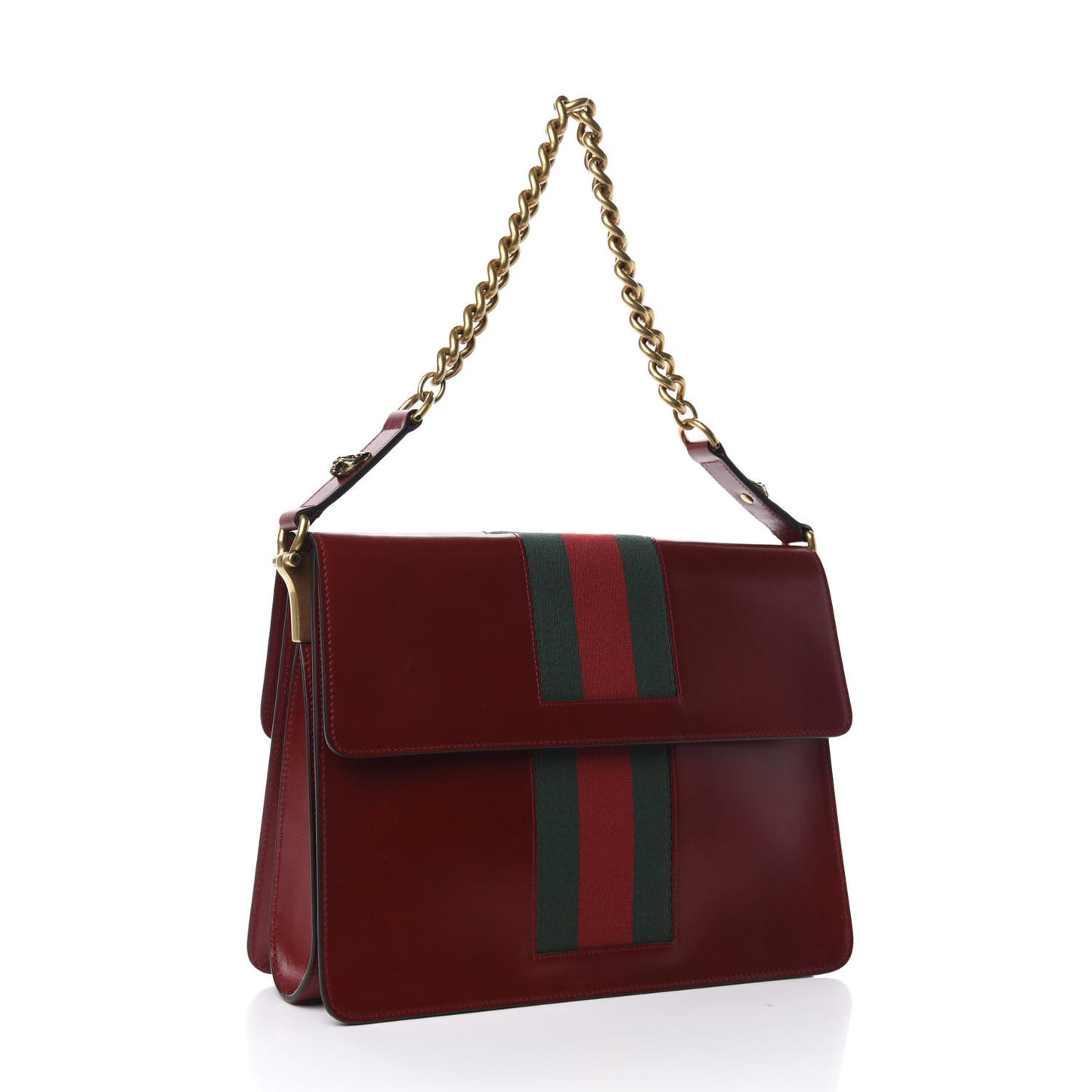 Tuscany Lux Calfskin Web GG Marmont Shoulder Bag Red