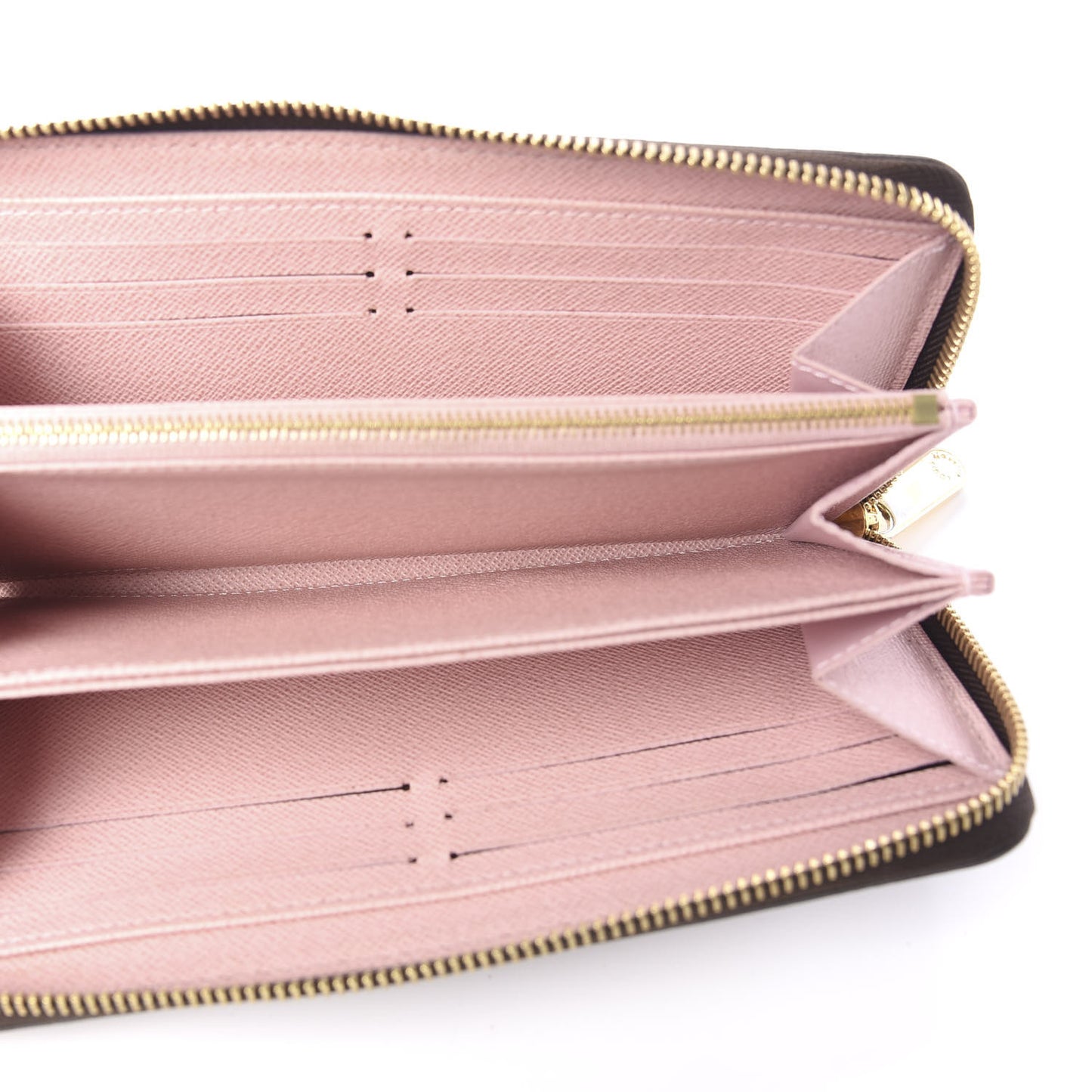 Damier Ebene Zippy Wallet Rose Ballerine