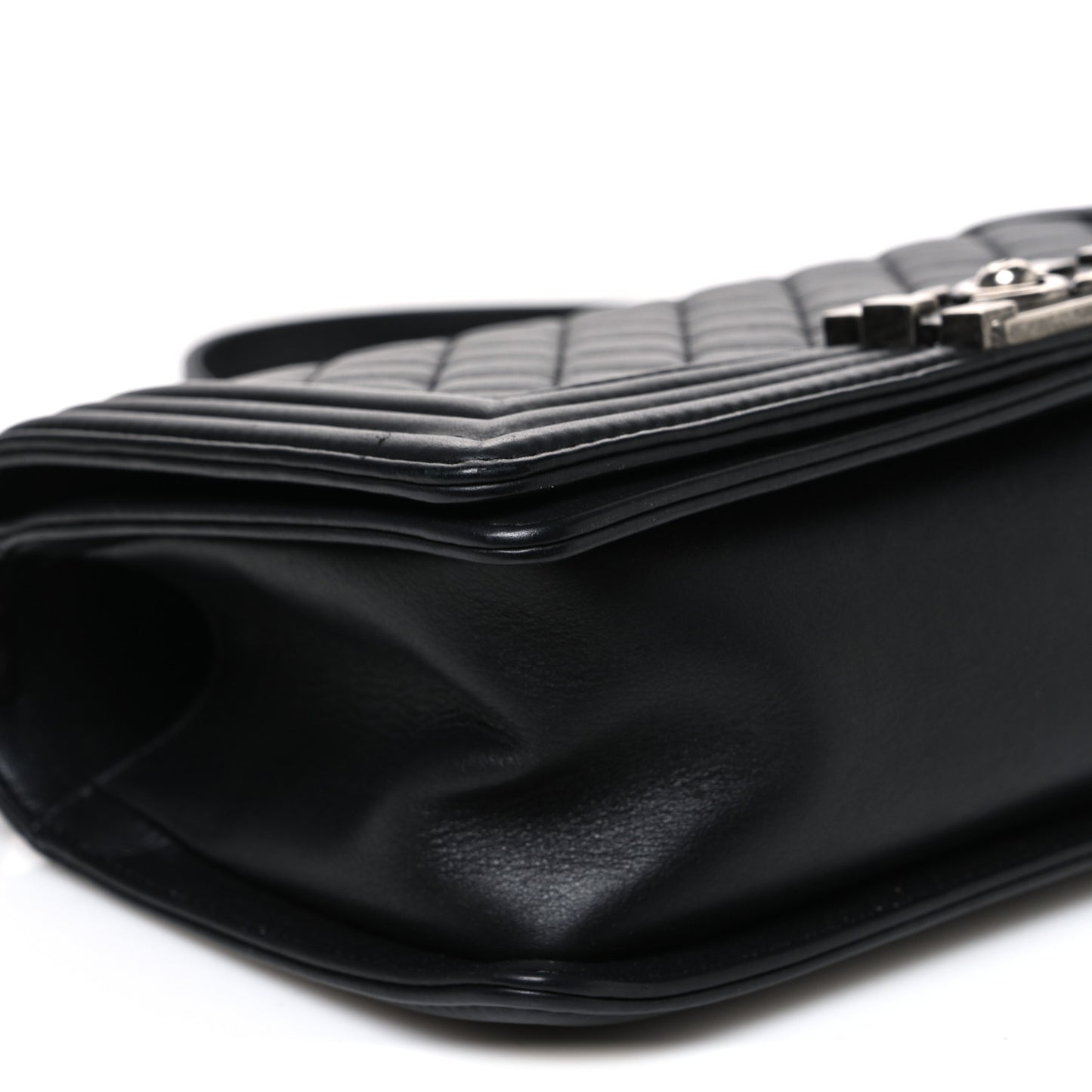 Lambskin Quilted Medium Boy Flap Black